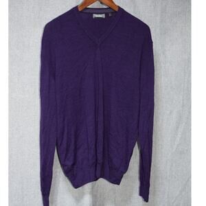 Neiman Marcus Purple V-Neck Sweater Size XL – Merino Wool Blend